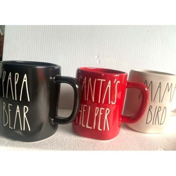 Rae Dunn christmas mugs 3pc Papa Mama Santa - Picture 1 of 9